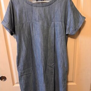 Casual Denim Mini Dress With Pockets!